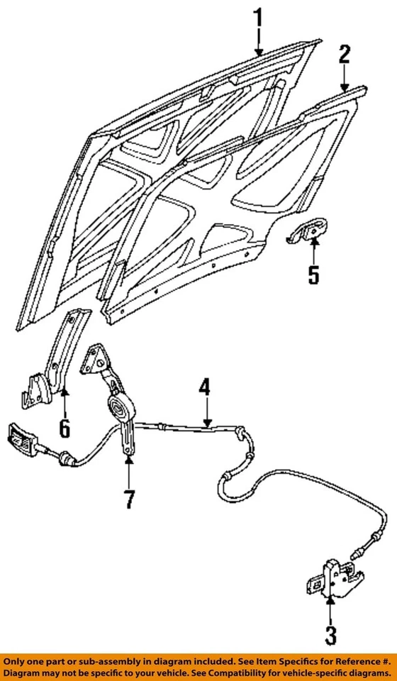 Componentes del capó-bisagra Ford OEM 84-97 Bronco F2TZ16797A Foto 1 de 1