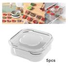 5 Pieces Fresher Fridge Container Stackable with Sealing Lid Food Storage