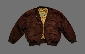 Vintage HUGO Boss Lederjacke 1989 L XL Ziegenleder Velours Dunkelbraun Italy - Bild 1 von 13