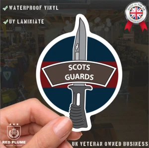 Scots Guards Vinyl Decal, TRF Colours & Bayonet Design - 10cm - Picture 1 of 5