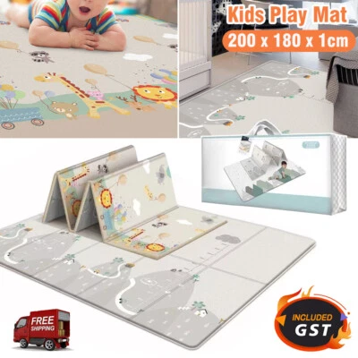 Baby Play Mat Crawling Folding Kid Pad Waterproof XPE Foam Rug Carpet +Carry Bag - image 1 of 4