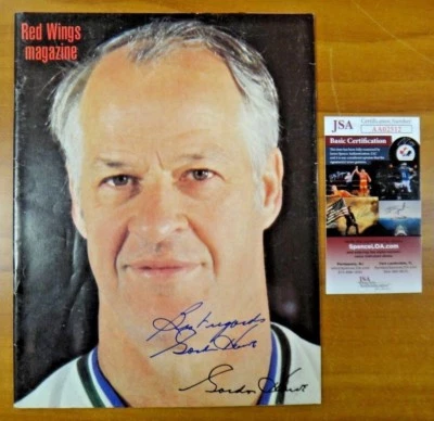 Gordie Howe Firmado 1979-80 Detroit Red Wings Programa de Hockey Certificado de Autenticidad JSA Foto 1 de 4