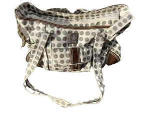 Kalencom New Orleans Tan/Green Canvas Diaper Bag w/Bottle Holder Changing Pad - Picture 1 of 14