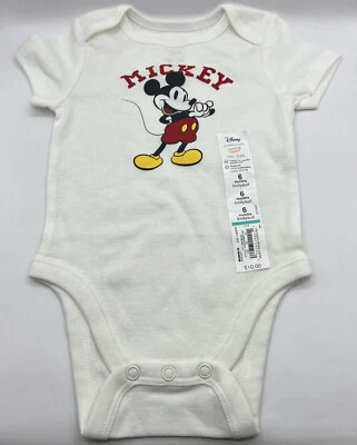 Disney Mickey Mouse Bebé Recién Nacido Gráfico Manga Corta Body Saltar Frijoles 6M Foto 1 de 4
