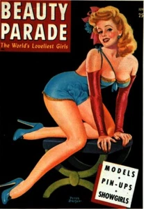 beauty parade anni 40 rivista uomo adulto trading card - Foto 1 di 2
