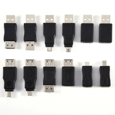 Hot 12 Pack USB 2.0 Adapter Set USB Male Female To Micro/Mini USB Converter - Image 1 of 4