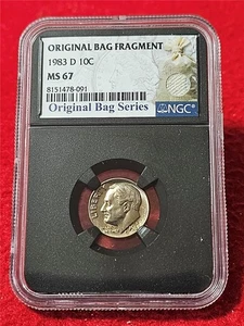 1983-D NGC MS67 Roosevelt Dime Original Bag Fragment Series              #T5624 - Picture 1 of 2