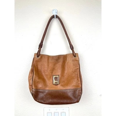 Bolso de Hombro Vintage Francesco Biasia Cuero Genuino Italia Slouchy Marrón Boho Foto 1 de 4