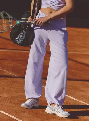 НОВЫЙ FREE PEOPLE FP ДВИЖЕНИЕ ИРИС ФИОЛЕТОВЫЙ HOT SHOT КРОССОВЕР БЕГУНОВ БРЮКИ РАЗМЕР S - Изображение 1 из 4