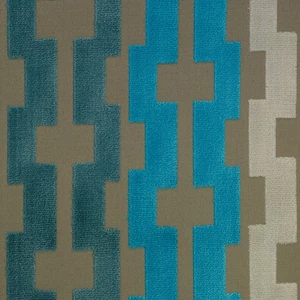 BARDOT - GEOMETRIC PATTERN CUT VELVET UPHOLSTERY FABRIC BY THE YARD - Picture 1 of 10