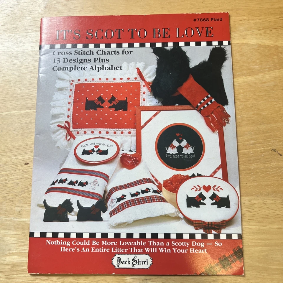 It's Scot to be Love Scotty Dogs 13 Designs Plaid #7868 Cross Stitch Booklet - Image 1 of 4