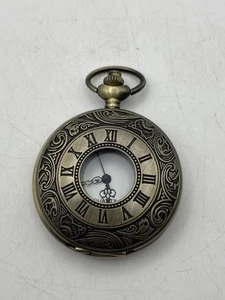Bronze Quartz Pocket Watch on Chain Steampunk - Picture 1 of 4