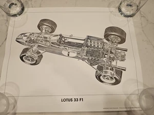 Lotus 33 F1 Cutaway Artist Shin Yoshikawa Car Poster 16X20  - Picture 1 of 1