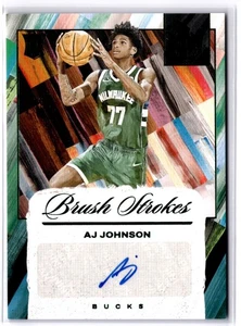 2024-25 Panini Court Kings #BR-AJJ AJ Johnson Brush Strokes Jade Auto - Foto 1 di 2