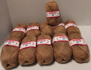 Vintage Lana Moro Polo Yarn Brown Brushed Acrylic Lot of 11 skeins  Turkey NEW - Picture 1 of 4
