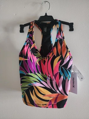 Hurley Women's Tropical Print Racerback Tankini Swim Top Size S - Image 1 of 4