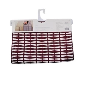 Ikat Table Runner 14"x 90" in Wine & White by Studio 3B Summer BBQ Backyard Sun - Picture 1 of 5
