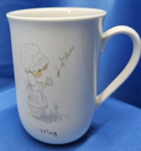 Precious Moments May Birthday Coffee Tea Cup Little Girl Monarch Butterfly - Picture 1 of 7