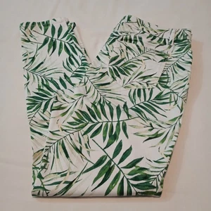 Needle & Cloth Women's Size 10 Skinny Ankle Jeans White Green Fern Stretch LNC - Picture 1 of 11