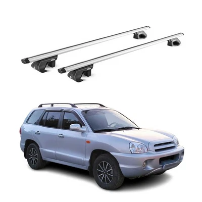 Roof Rack Cross Bars Luggage Carrier for Hyundai Santa Fe 2007-2012 Alu Grey 2x - Image 1 of 4