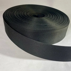 10 yards tactical, flat BLACK nylon webbing, 1 1/2 inchs wide, lightweight - Picture 1 of 2