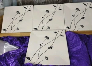 Crate And Barrel Yasashi Square Plate 7.25" Set Of 4 Rare Find  - Picture 1 of 7