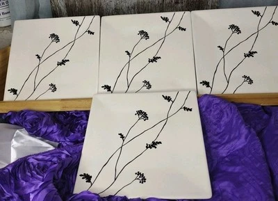 Crate And Barrel Yasashi Square Plate 7.25" Set Of 4 Rare Find  - Image 1 of 4