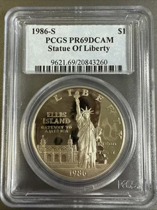 1986-S Statue Of Liberty Commemorative Silver Dollar PCGS PR69DCAM #4177 - Picture 1 of 7