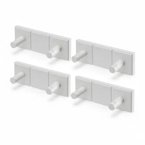 4x Croydex Portland Doble Bata Gancho Pino Blanco Montaje en Pared Baño Toallero - Imagen 1 de 11