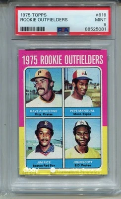 Tarjeta de novato Topps Jim Rice 1975 PSA 9 como nueva graduada de béisbol #616 Foto 1 de 4
