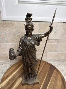 Veronese Athene griechische Göttin der Weisheit Krieg Bronze Figur Mini Statue 14" hoch - Bild 1 von 11