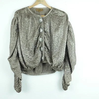 Chaqueta pequeña DoubleD Ranchwear Top manga acanalada texturizada cosplay occidental satinado Foto 1 de 4