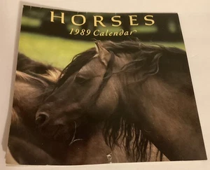 1989 Horses Wall Calendar Longmeadow Press Japan - Picture 1 of 15