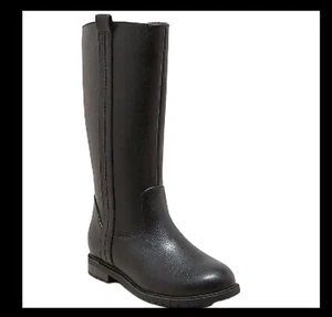 Stivali al ginocchio da equitazione Cat & Jack Ryleigh da bambina neri in pelle vegan taglia 1 NUOVI - Foto 1 di 11