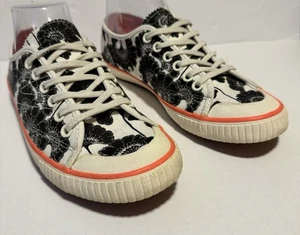 Tretorn Kate Spade Collaborated Tennis Shoes Floral Black & Cream in size 7.5W - Picture 1 of 14