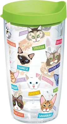 Tervis Flat Art Cats Made in USA Double Walled Insulated Tumbler 16 oz, Clear  - Image 1 of 4