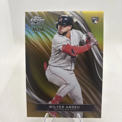 2024 Topps Chrome Black WILYER ABREU Gold Refractor RC /50 Red Sox - Image 1 of 2