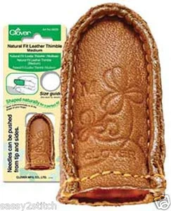 Dedales de cuero de ajuste natural para acolchado y agujas - Imagen 1 de 2