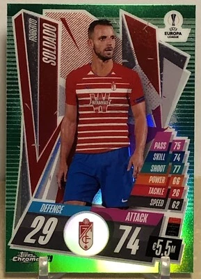 2020-21 Topps Chrome Match Attax Roberto Soldado Green Parallel #26/99 - Image 1 of 3