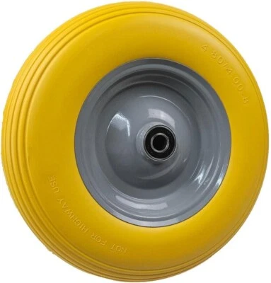 HKB® Schubkarrenrad PU 4.00-8 Pannensicher mit Kugellager Vollgummi Achs ∅ 20 mm