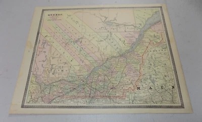 Карта конца 1800-х Квебек, Канада, ч/б Новая Шотландия и Нью-Брансуик и Ньюфаундленд - Изображение 1 из 2