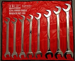 SAE Chrome Full Polish Jumbo Line Angle Wrench Set Extreme Torque 1-5/16 to 2" - Picture 1 of 3