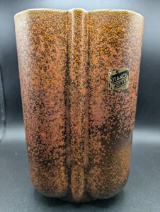 BEAUTIFUL STANGL ART POTTERY 9" VASE - RUST GLAZE - LABEL- EXCELLENT - Picture 1 of 8