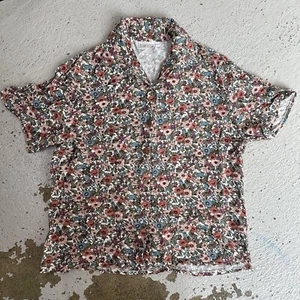 Jeanswest Blouse Womens M/al Multi Floral Short Sleeve Collar Button Up Vintage - Picture 1 of 12