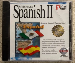 Multimedia Spanish II Achieve Spanish Fluency Now! Pro One PC CD Rom New Sealed - Picture 1 of 2