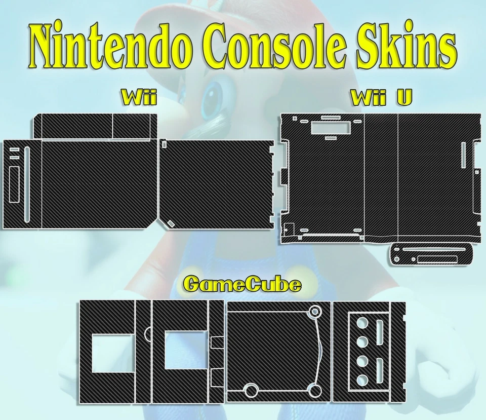 Escolha qualquer 1 capa de vinil para consoles Nintendo GameCube, Wii U, Wii - Frete grátis! - Imagem 1 de 1