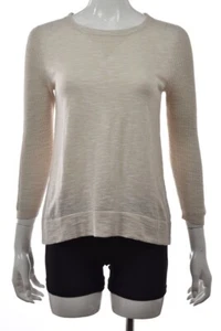 NEW French Connection Womens Top Size S Beige Knit Cotton Long Sleeve Shirt - Picture 1 of 4