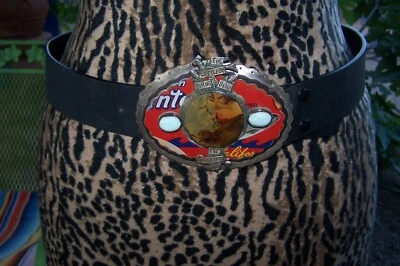 SWEETBIRD STUDIO Sterling Western "LITTLEST BIRD" Tin Resin Larimar Belt Buckle - Image 1 of 4