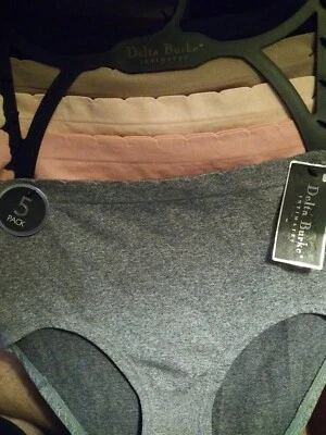 Delta Burke ~ женские трусики нижнее белье, 5 пар, поли/нейлон/спандекс, большой - Изображение 1 из 4