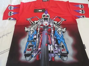 DRAGONFLY SHIRT DF MAD MAX Pg-370 Red NWT Skull Motorcycle Foff 2002 RARE shirt - Imagen 1 de 4